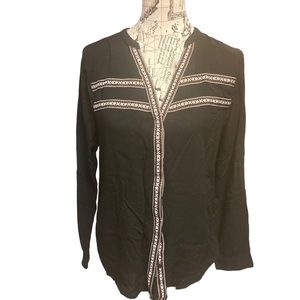 BKE black long sleeve button blouse medium